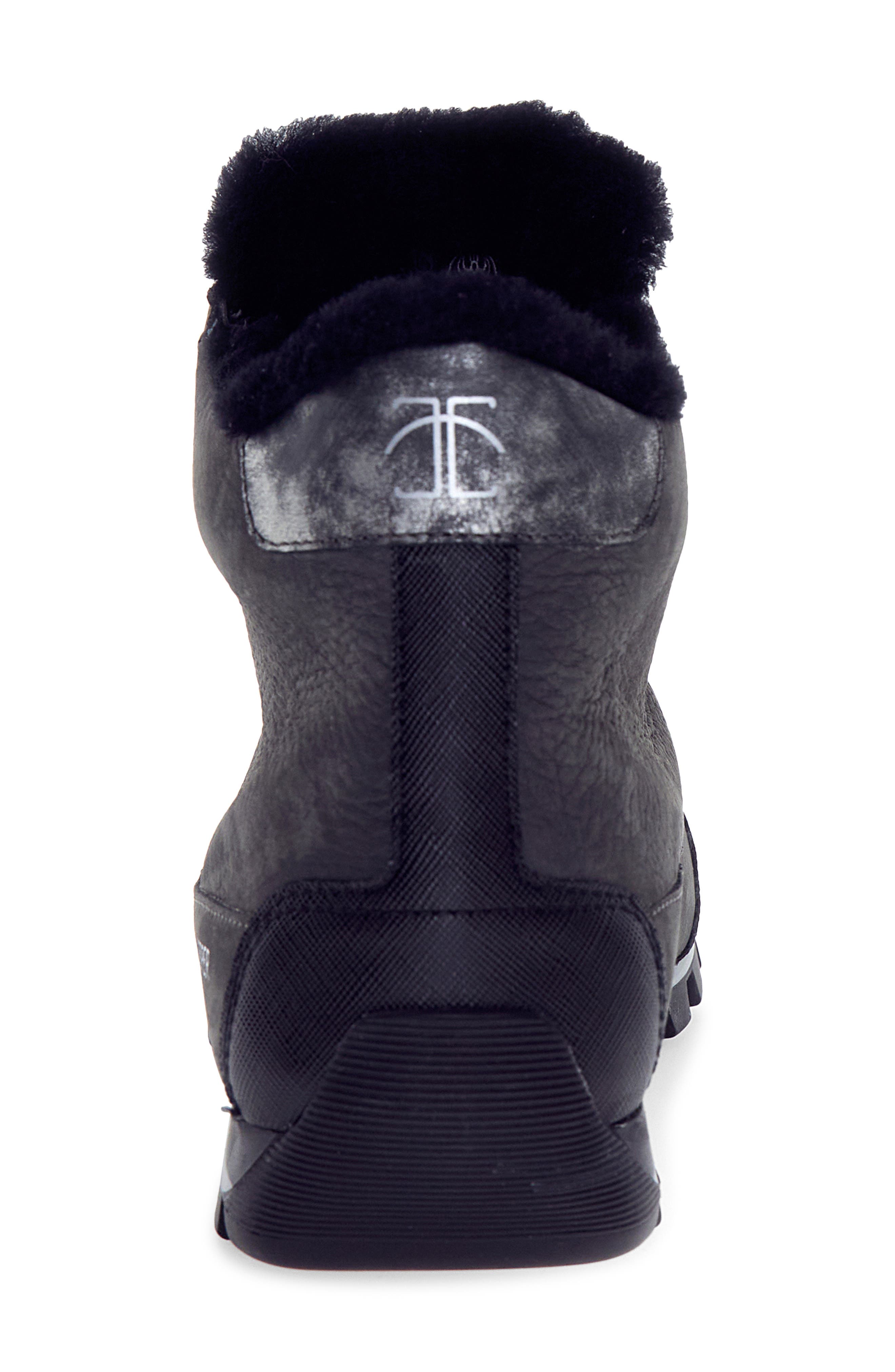 Candice Cooper Runlo Waterproof Genuine Shearling Lined High Top Sneaker, Alternate, color, Black Anthracite