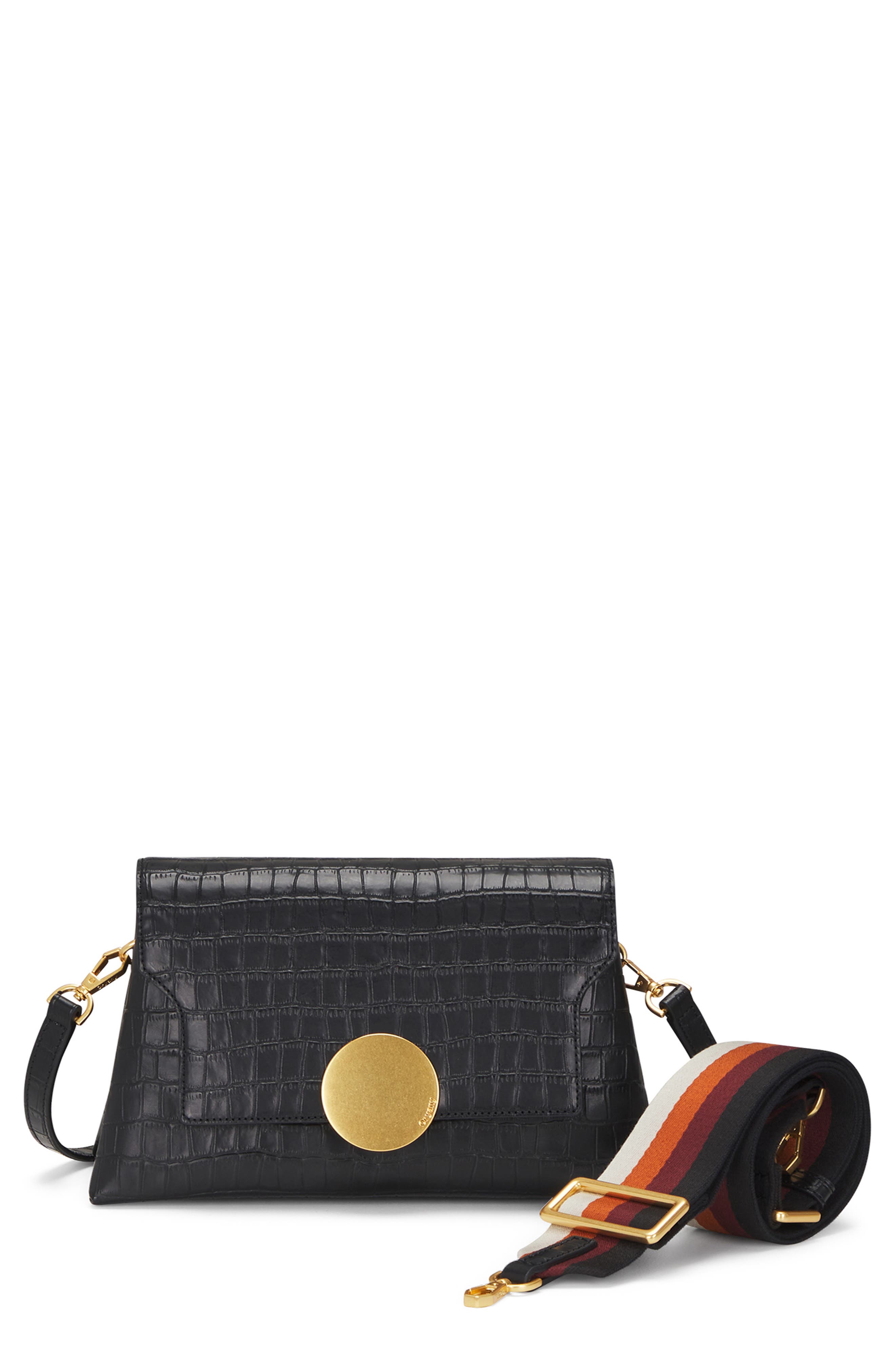 Oryany Lottie Croc Embossed Leather Crossbody Bag, Main, color, 