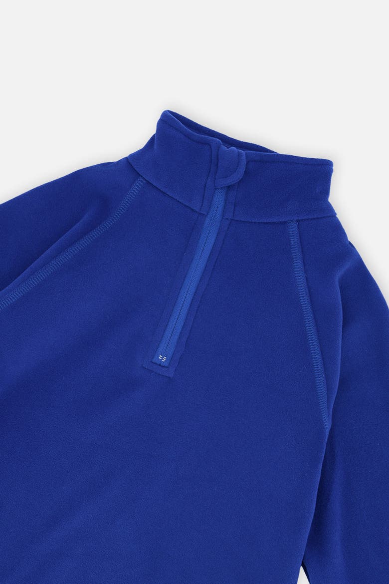 Boy Two Piece Brushed Half-Zip Top & Pants Thermal Underwear, Alternate, color, Royal Blue