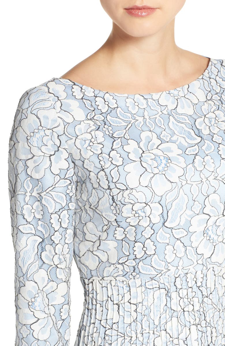 Eliza J Embroidered Floral Fit & Flare Dress, Alternate, color, 