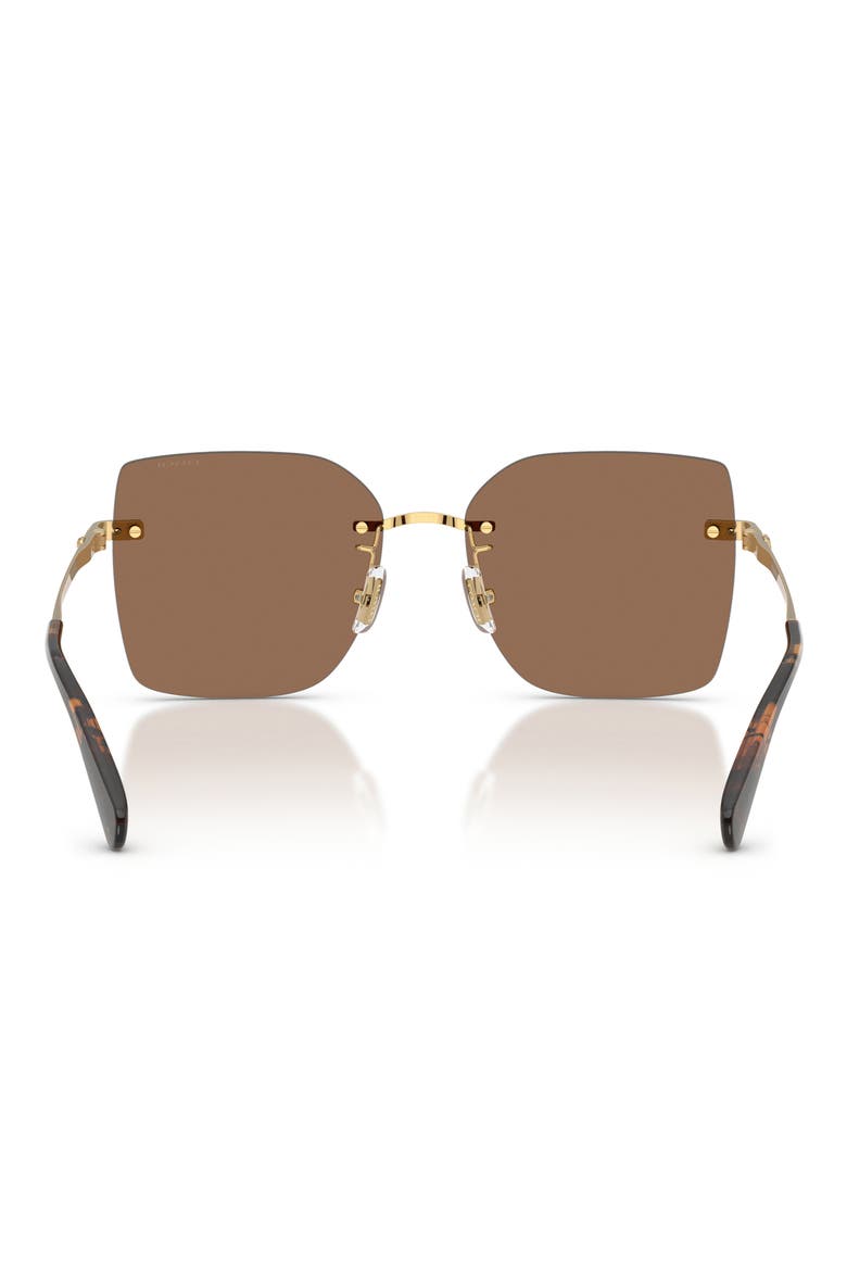 57mm Square Sunglasses, Alternate, color, SHINY GOLD / BROWN SOLID