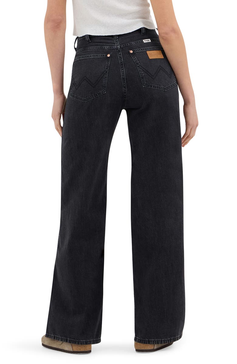 Wrangler Tie Waist Wide Leg Jeans, Alternate, color, Rinse Black