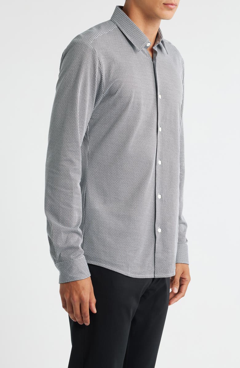 BOSS Roan Stretch Corduroy Button-Up Shirt, Alternate, color, Dark Blue