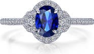 Lafonn Oval Lab Grown Sapphire & Simulated Diamond Halo Ring