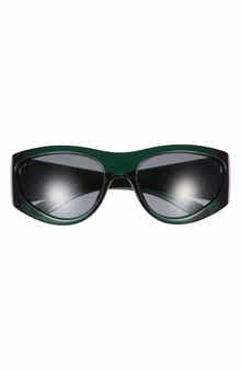 63mm Oversize Oval Wrap Sunglasses