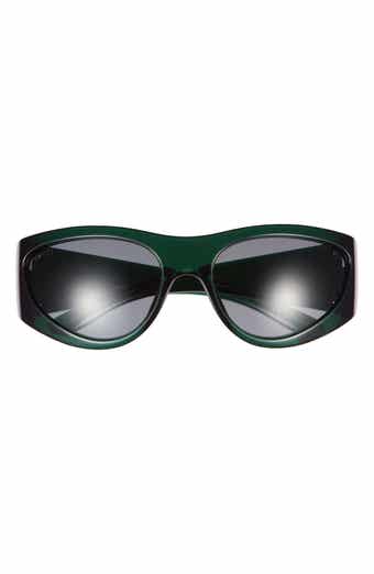 63mm Oversize Oval Wrap Sunglasses