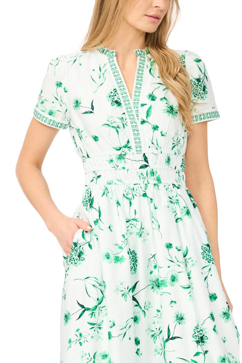 Print Smocked Waist Maxi Dress, Alternate, color, VIBRANT KELLY