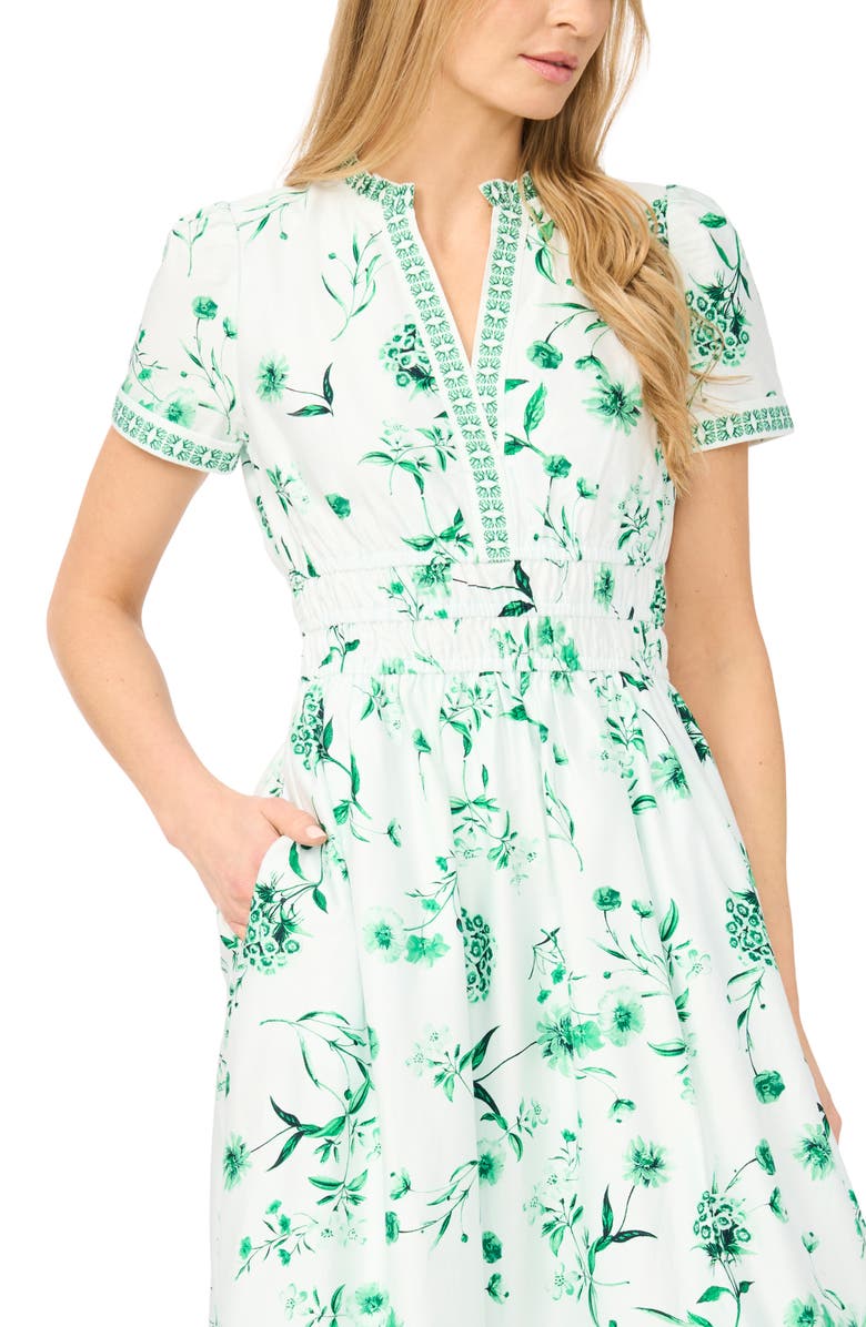 CeCe Print Smocked Waist Maxi Dress, Alternate, color, Vibrant Kelly