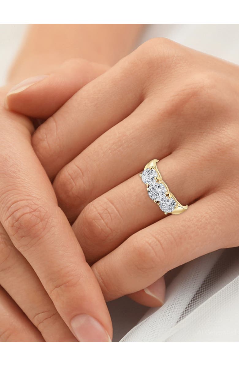 Bliss Diamond Certified 2.79Ct Natural Diamond 3-Stone Engagement Ring 18k Gold, Alternate, color, 