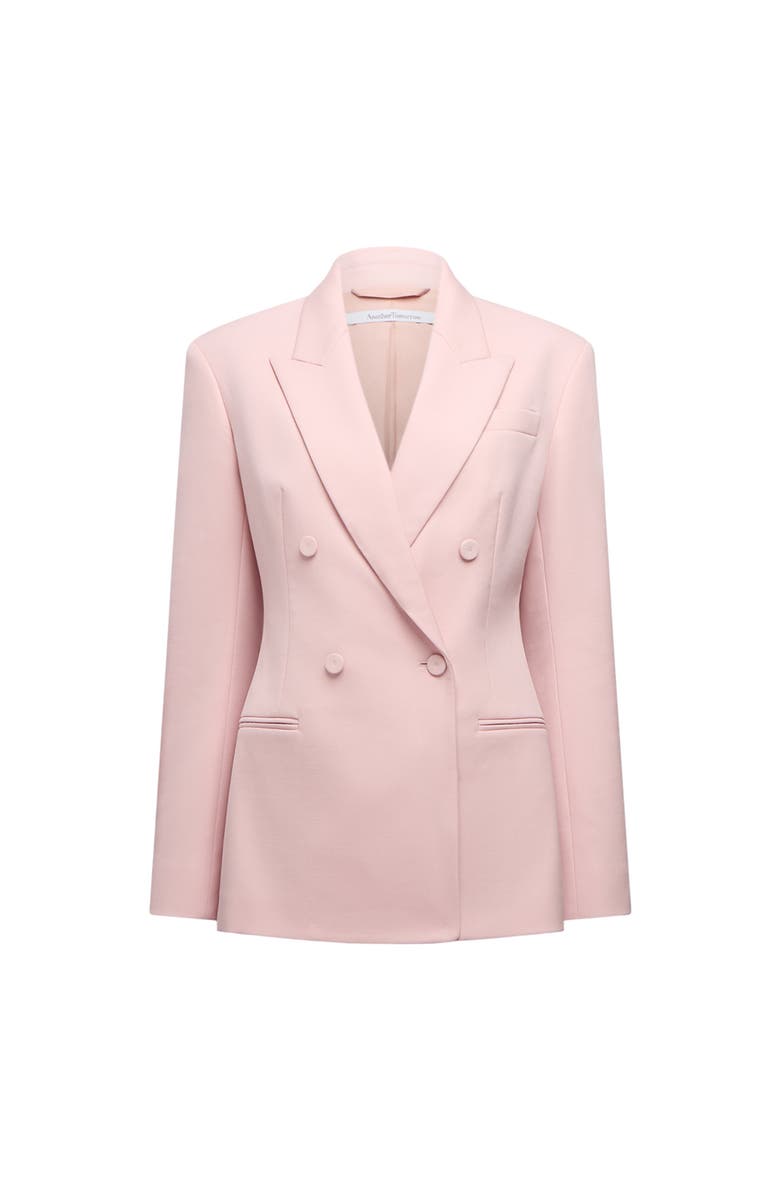 Another Tomorrow Tailored Double Breasted Jacket, Alternate, color, Lotus Pink