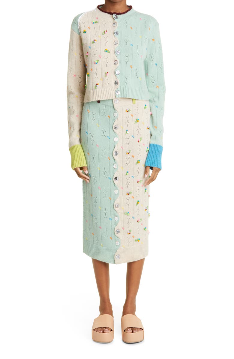 YanYan Rosie Pointelle Wool Cardigan, Alternate, color,