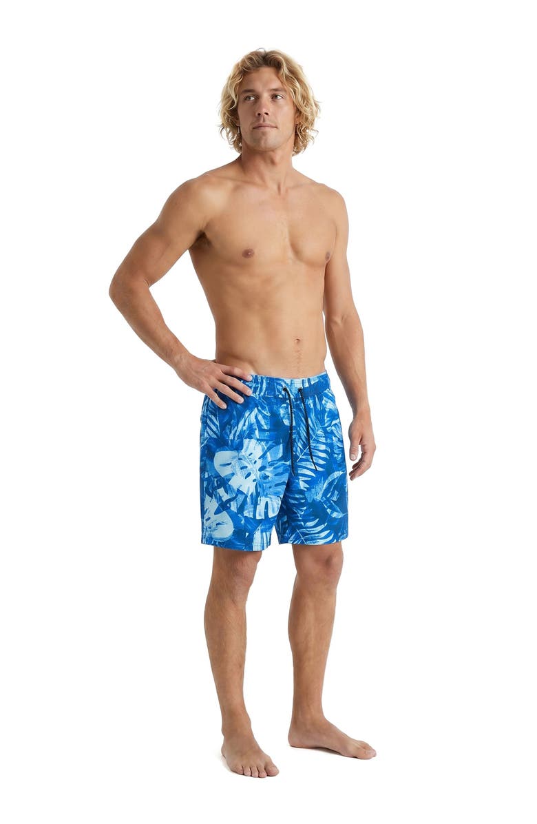 Spyder Palm Patchwork Volley Swim Shorts, Alternate, color, Surf Blue