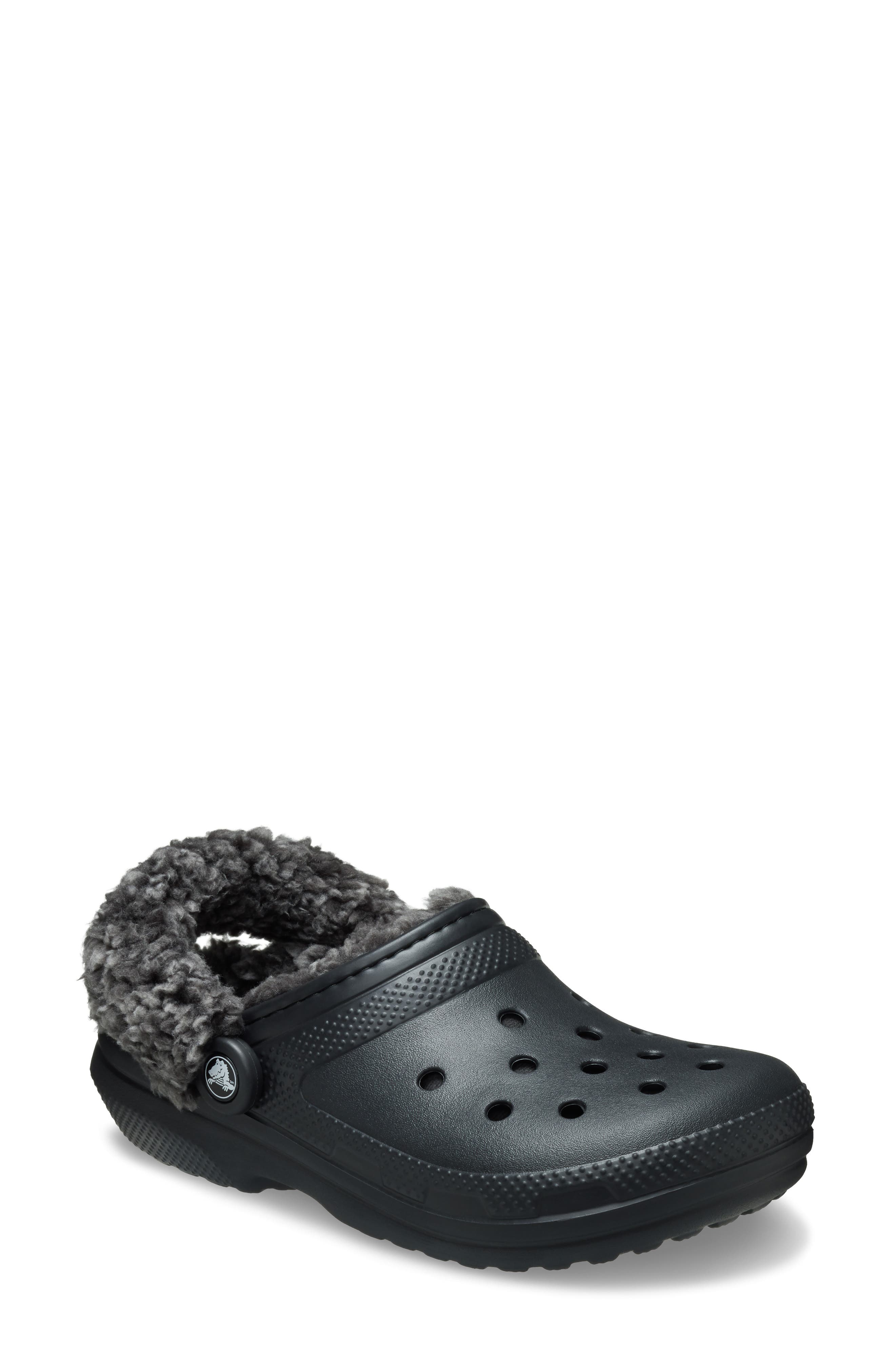 CROCS Classic Fleece Lined Clog, Main, color, Black