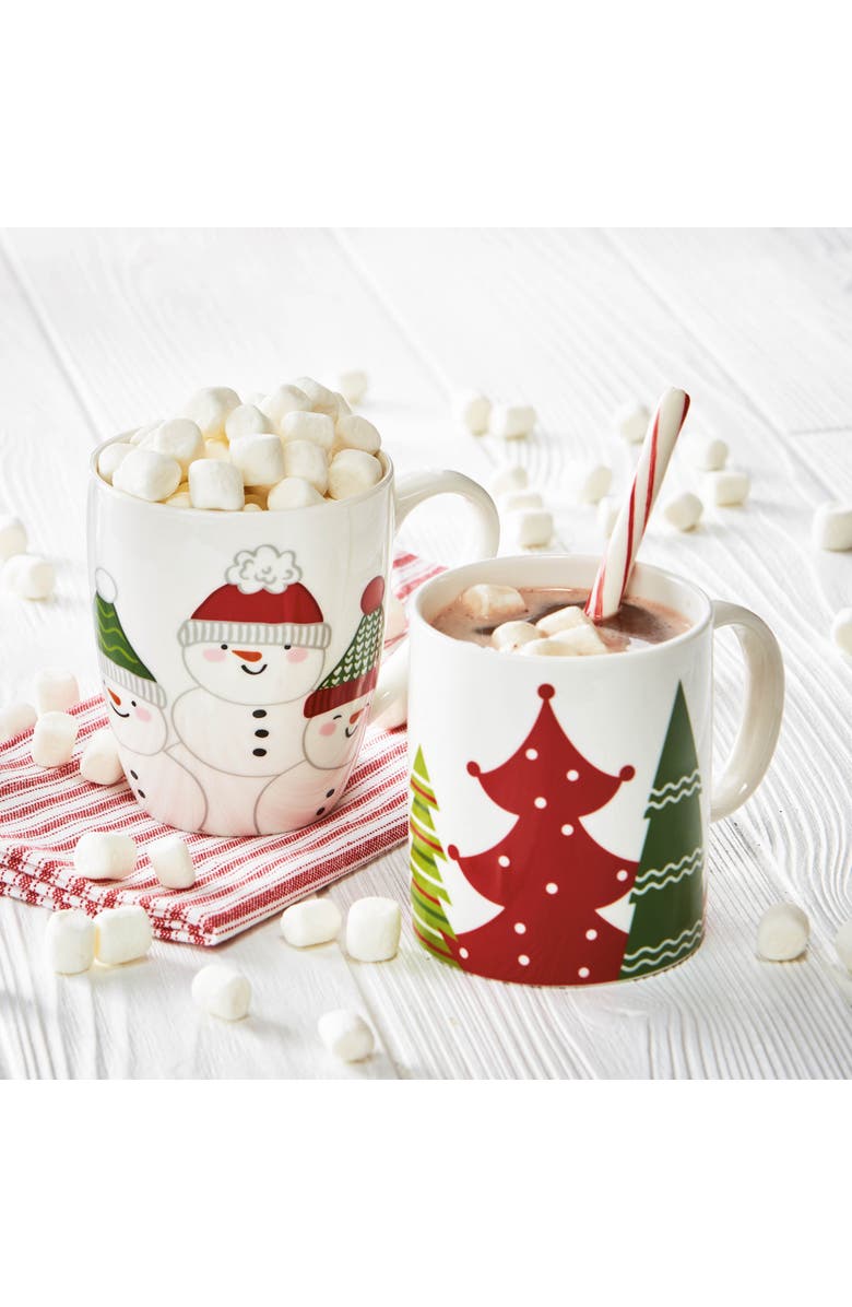 tag Happy Snowman Mug - Bone China Drinkware for Christmas, Alternate, color, Multicolored