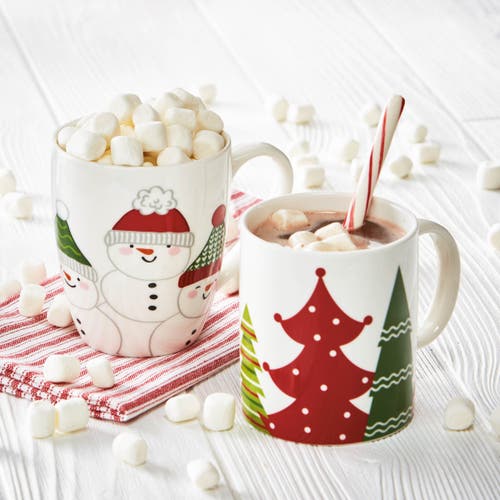 Tag Happy Snowman Mug In Multi