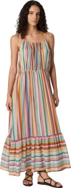 Missoni Long Flounced Cover-up In Cotton And Silk With Zigzag Pattern