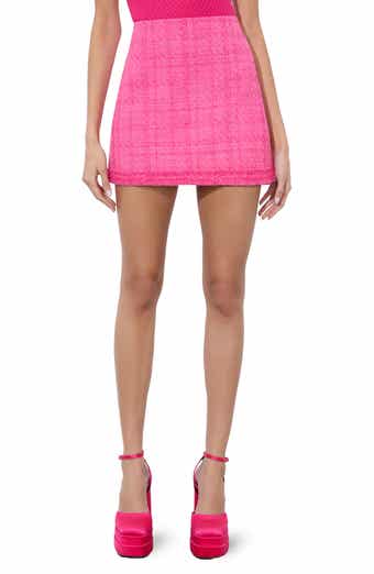 Alice + Olivia Riley Fringe Edge Tweed Miniskirt