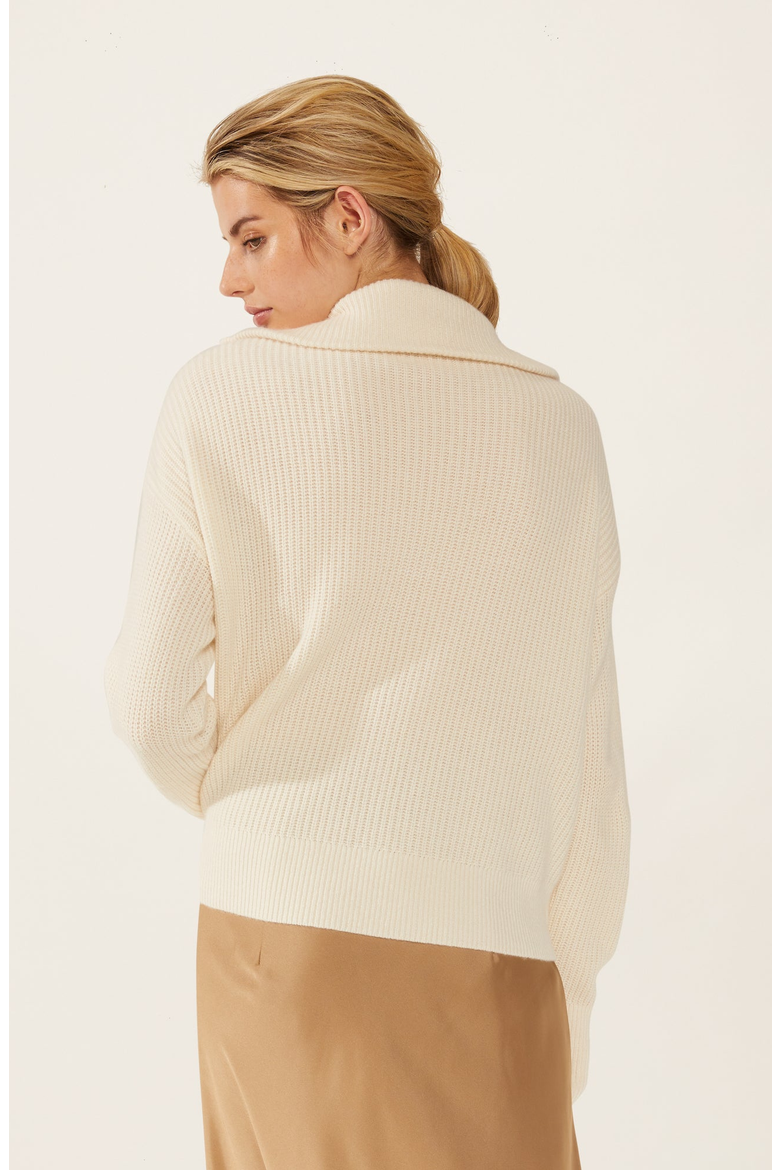Sophia Chunky Cashmere Quarter Zip Pullover, Alternate, color, Ivory