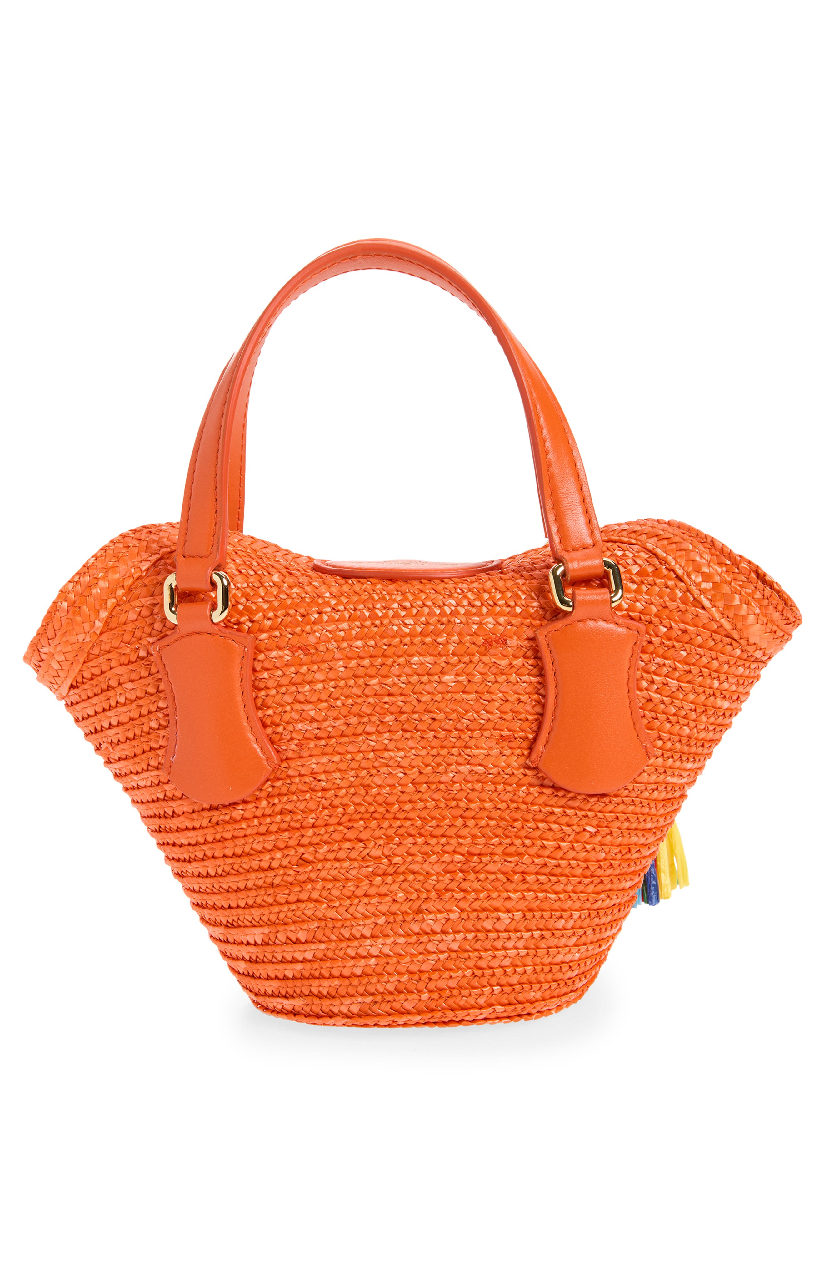 Dolce&Gabbana Coffa Capri Woven Straw Tote, Alternate, color, 8Z286 Arancio/ Orange