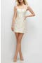 Metallic Rosette Jacquard Cocktail Minidress
