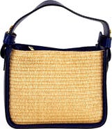 Persaman New York Marie Straw & Leather Shoulder Bag
