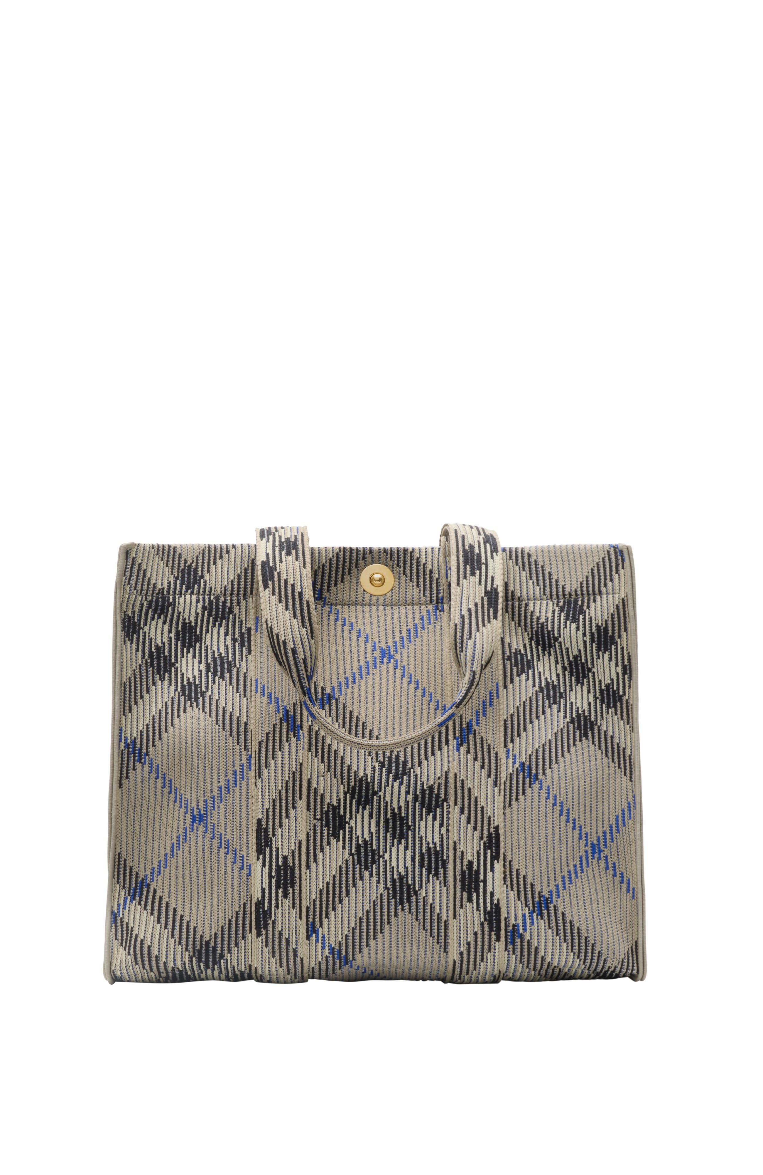 Burberry Medium Check Knitted Tote, Main, color, 