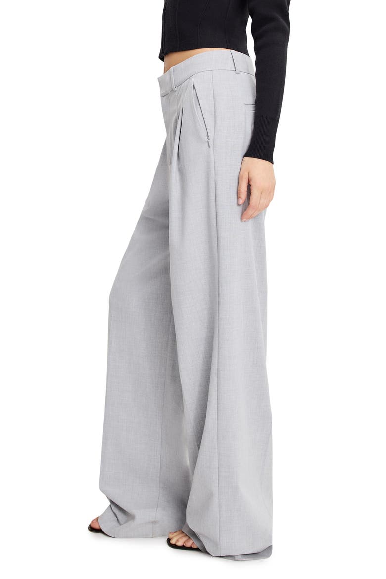 Essential Wide Leg Suiting Pants, Alternate, color, CROSSHATCH GREY
