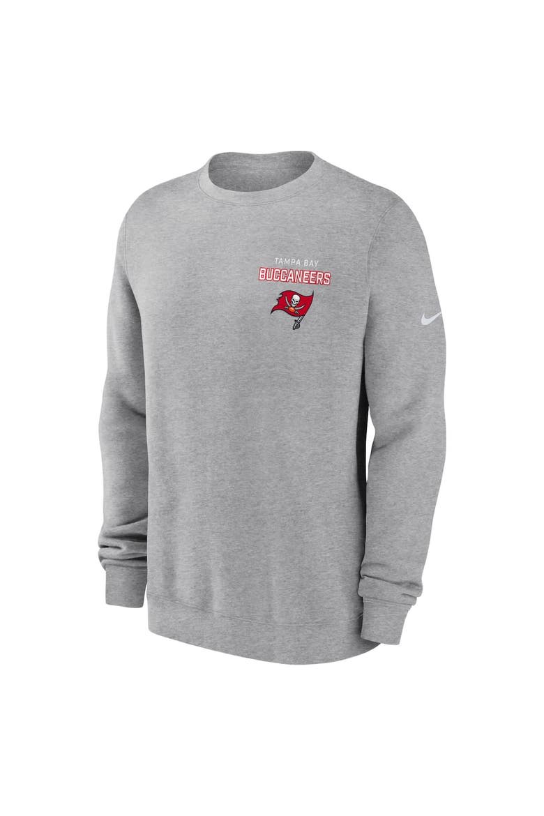 Men's Nike Heather Gray Tampa Bay Buccaneers Primetime Club Fleece Pullover Sweatshirt, Alternate, color, Heather Gray