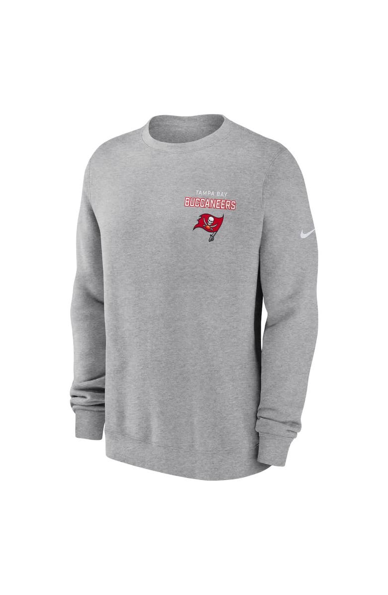 Nike Men's Nike Heather Gray Tampa Bay Buccaneers Primetime Club Fleece Pullover Sweatshirt, Alternate, color, Heather Gray