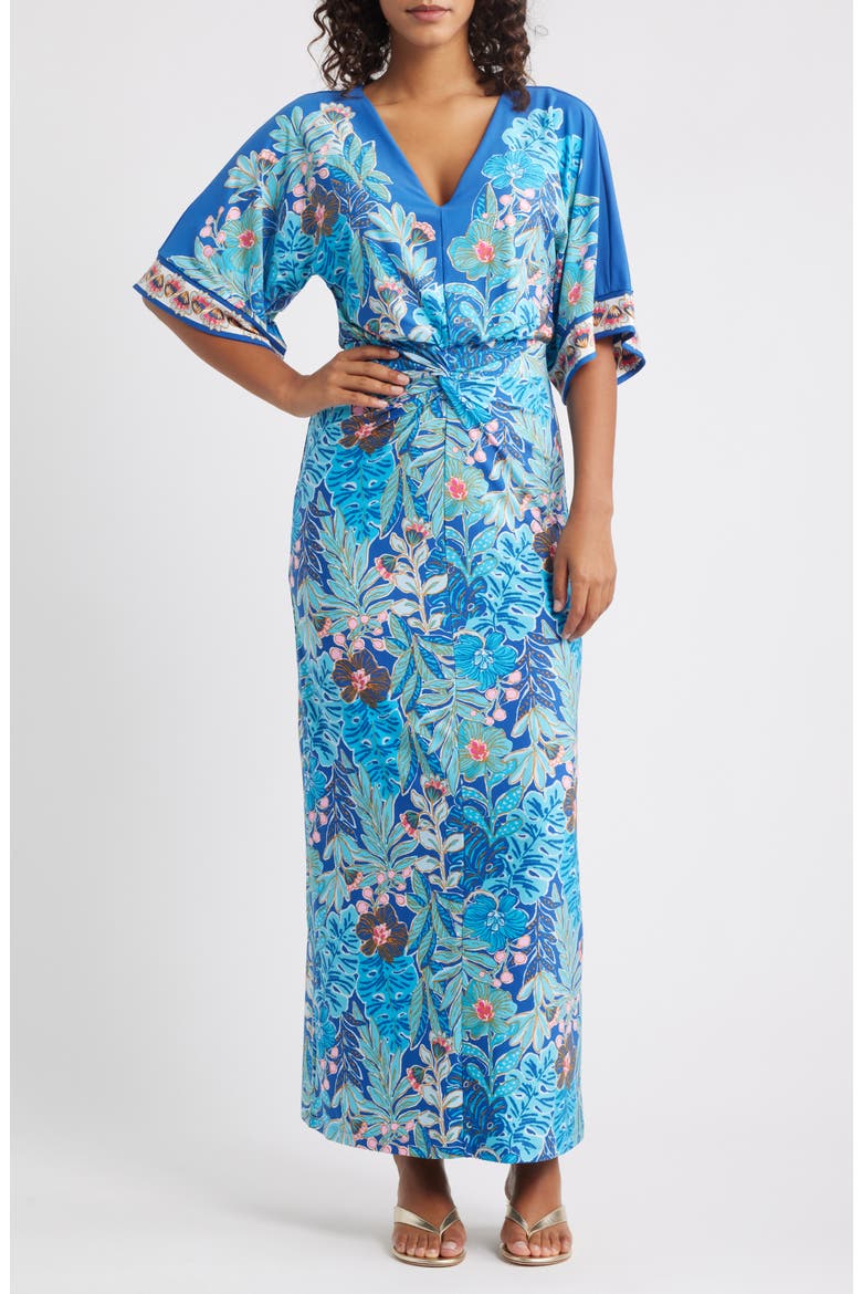 Adalyn Floral Maxi Dress, Main, color, STARLIGHT NAVY BEST FOREVER