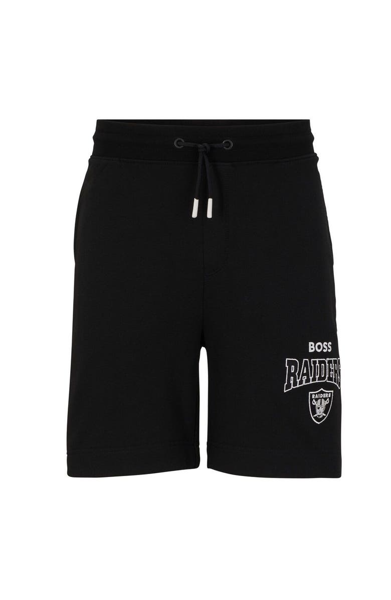 Boss X NFL Men's BOSS X NFL  Black/White Las Vegas Raiders Snap Shorts, Main, color, 