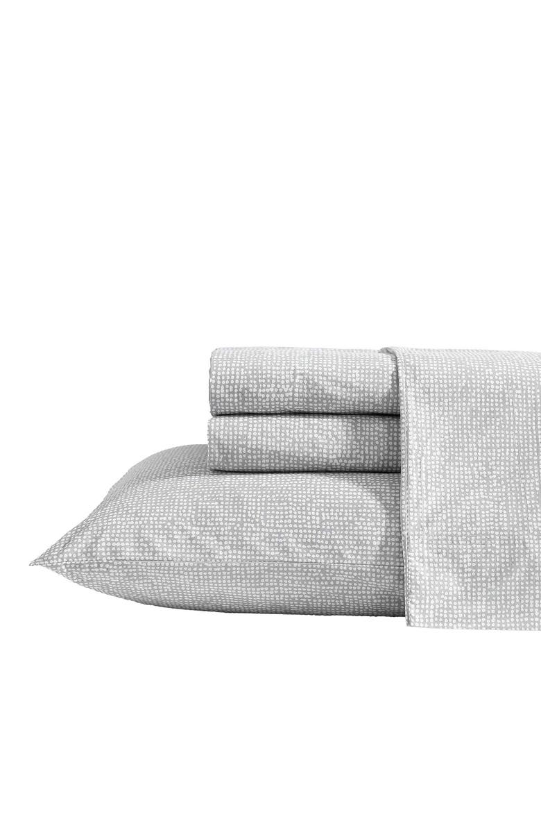 Marimekko Orkanen 200 Thread Count Cotton Full Sheet Set, Main, color, Open Medium Grey