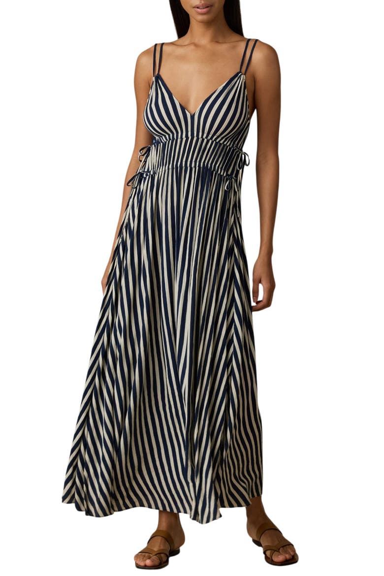 Sunbeam Stripe A-Line Dress, Main, color, SPELLBOUND COASTAL STRIPE