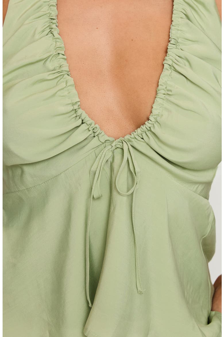 Gadot Ruched Halter Top, Alternate, color, GREEN