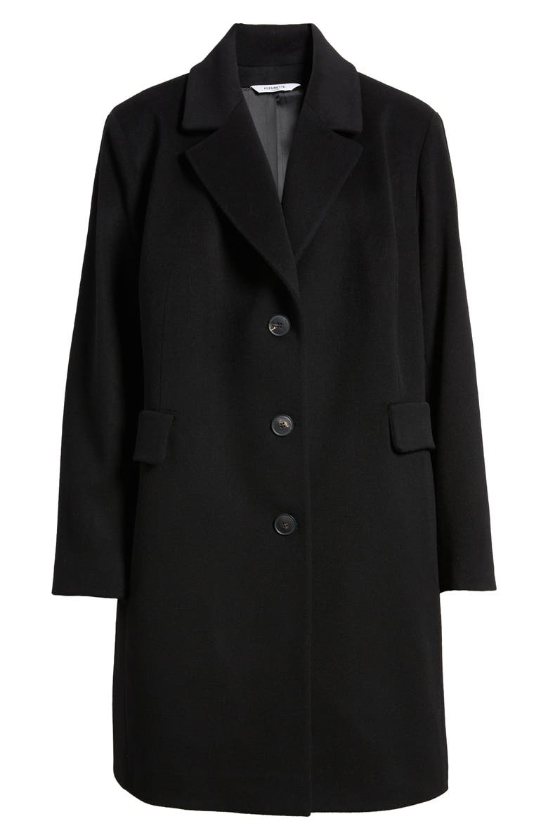 Fleurette Charlie Wool Coat, Alternate, color, Black