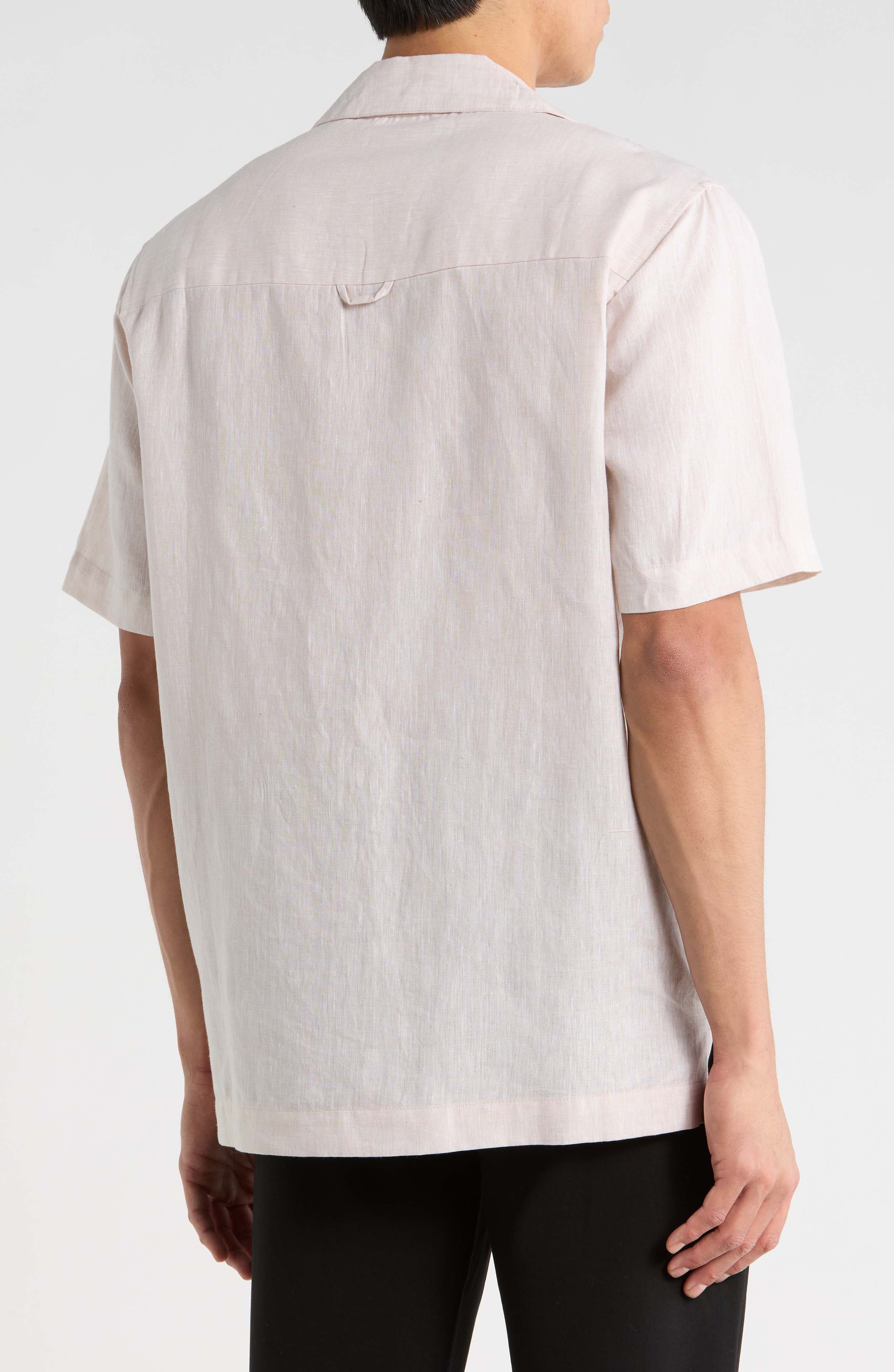 Linen Blend Camp Shirt - image 2