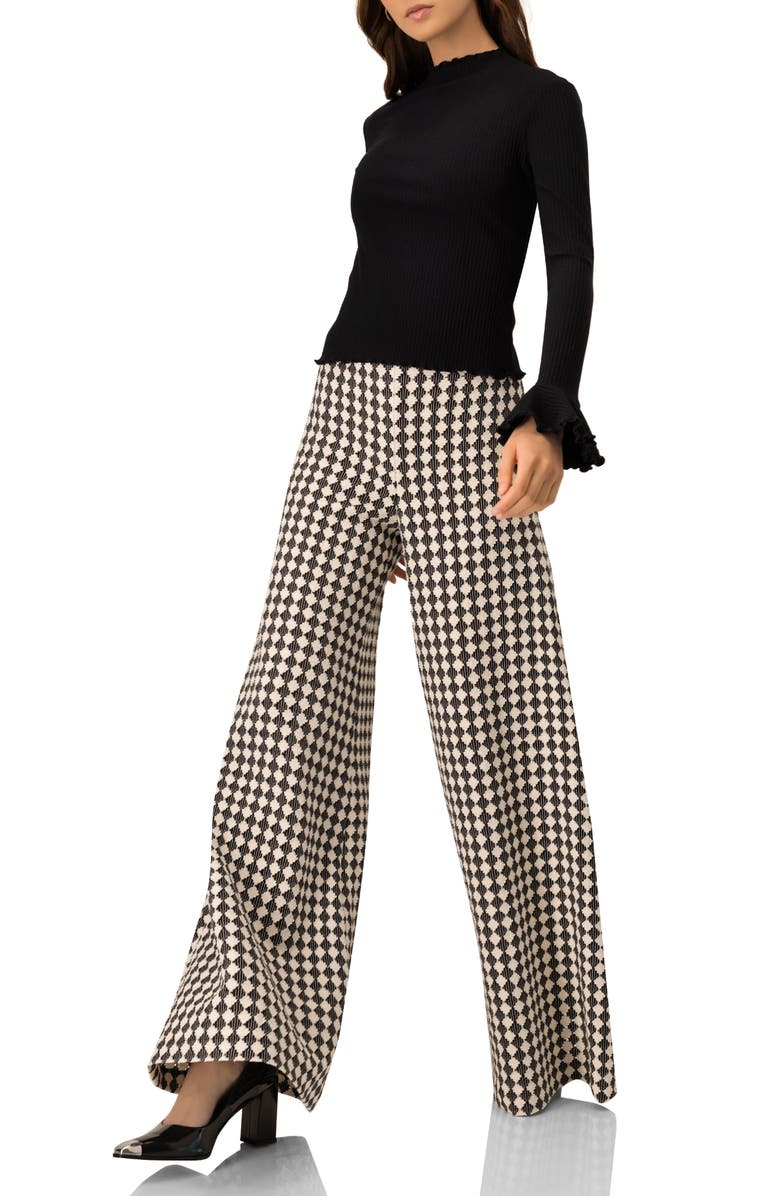 IVONNE Ribbed Long-Sleeve Top with Flared Cuffs, Alternate, color, Black