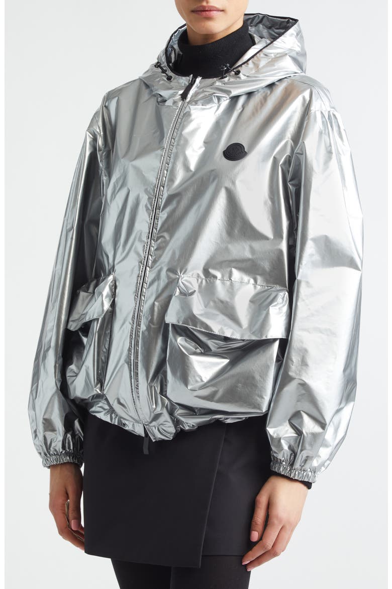 Ylang Metallic Bomber Jacket, Alternate, color, METALLIC SILVER