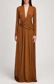 Cinq à Sept Zaviana Long Sleeve Matte Jersey Gown
