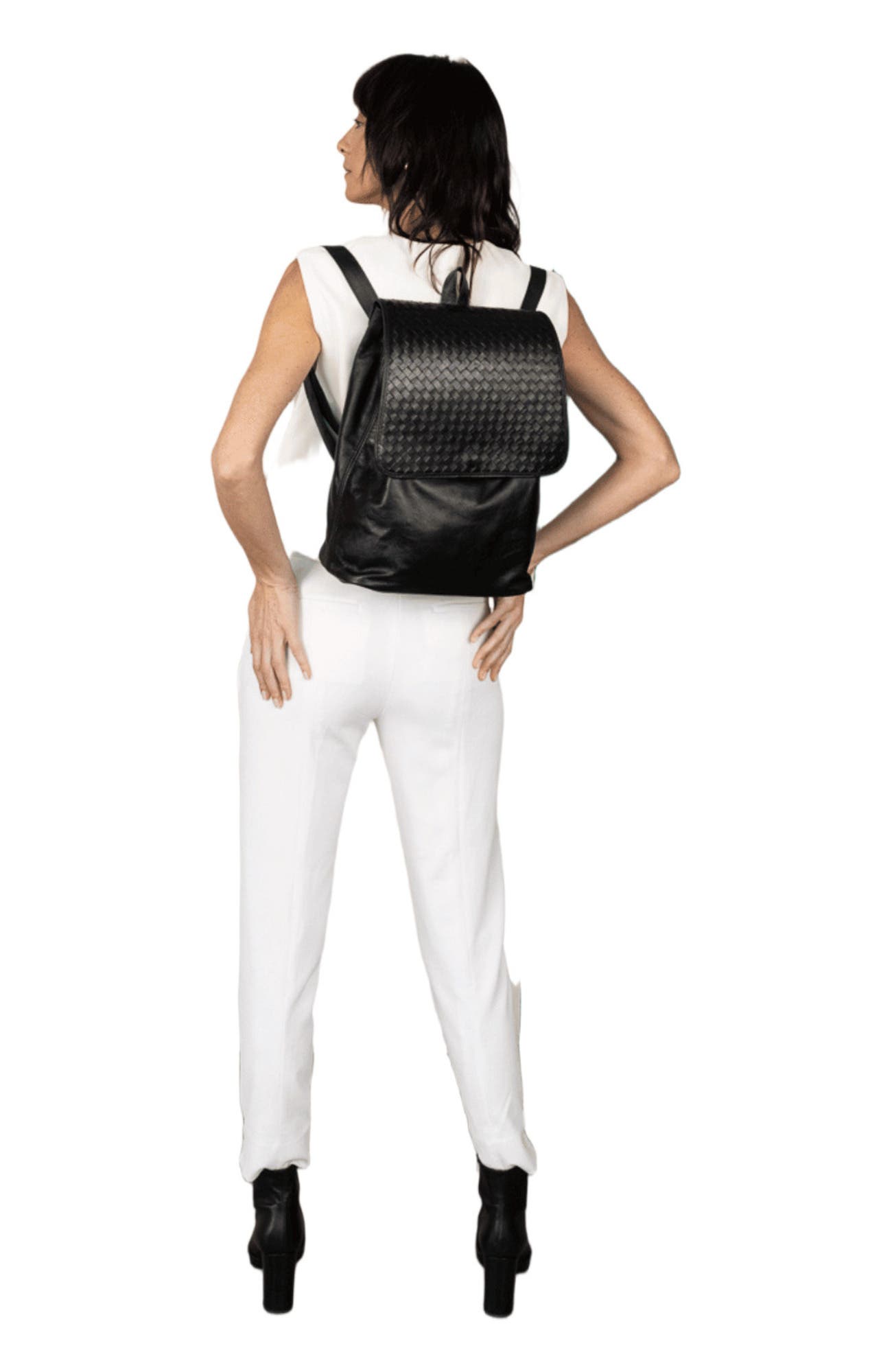 Deux Mains Woven Backpack, Alternate, color, Black