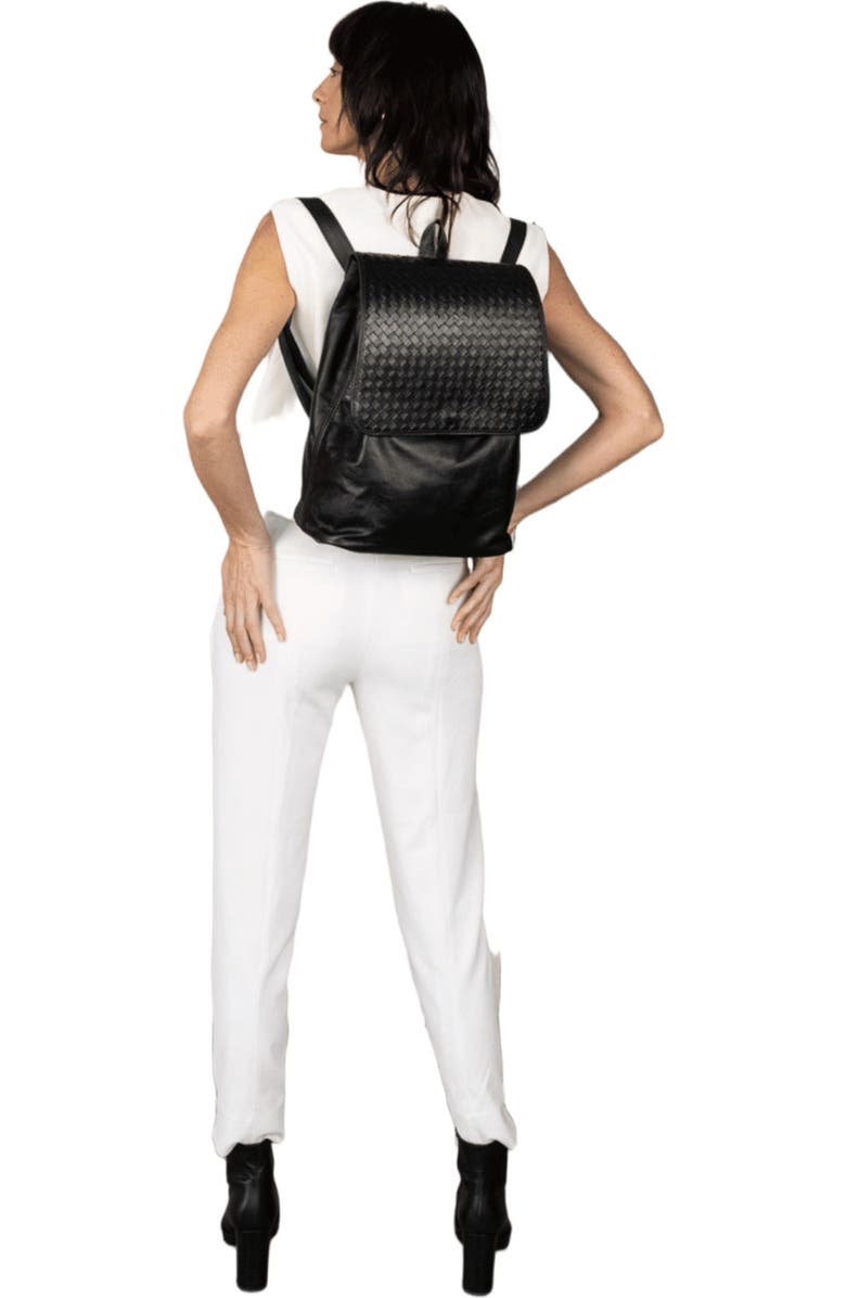 Deux Mains Woven Backpack, Alternate, color, Black