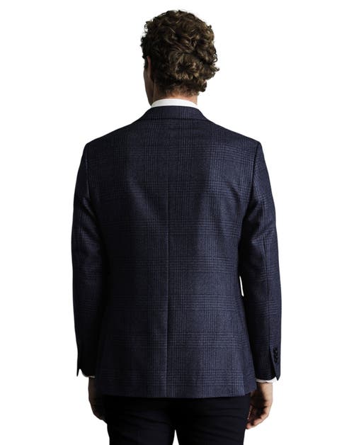 Charles Tyrwhitt Wool Twill Silk Jacket In Blue