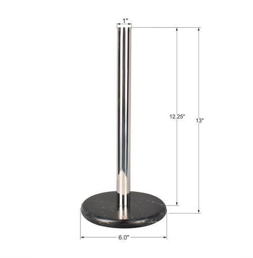 Happimess Avery Modern Classic Metal With Non Slip Weighted Marble Base Paper Towel Holder