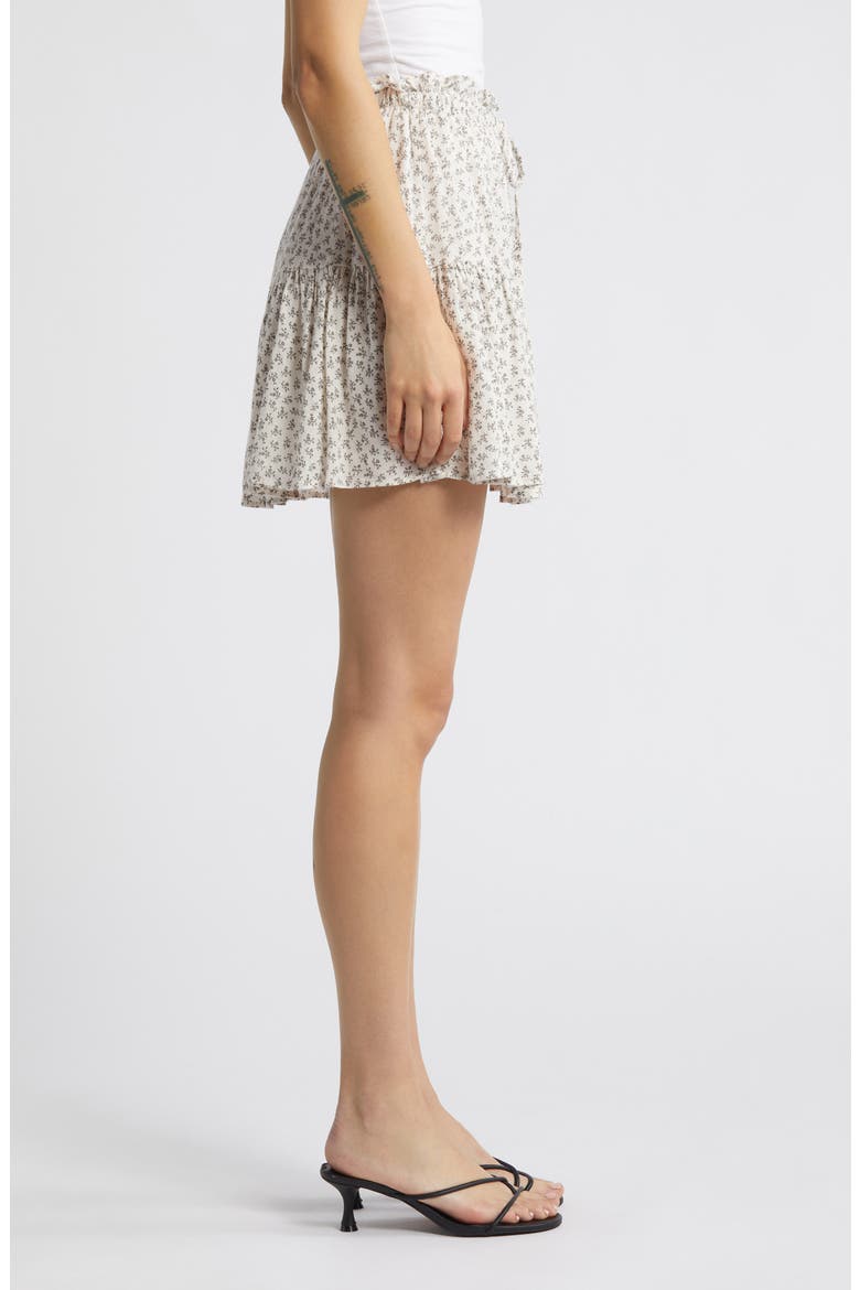 Halsey Floral Tiered Linen Blend Miniskirt, Alternate, color, BELLA FLORAL