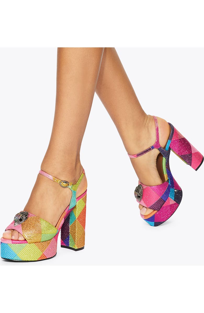 Kurt Geiger London Kensington Ankle Strap Platform Sandal, Alternate, color, Rainbow Multi
