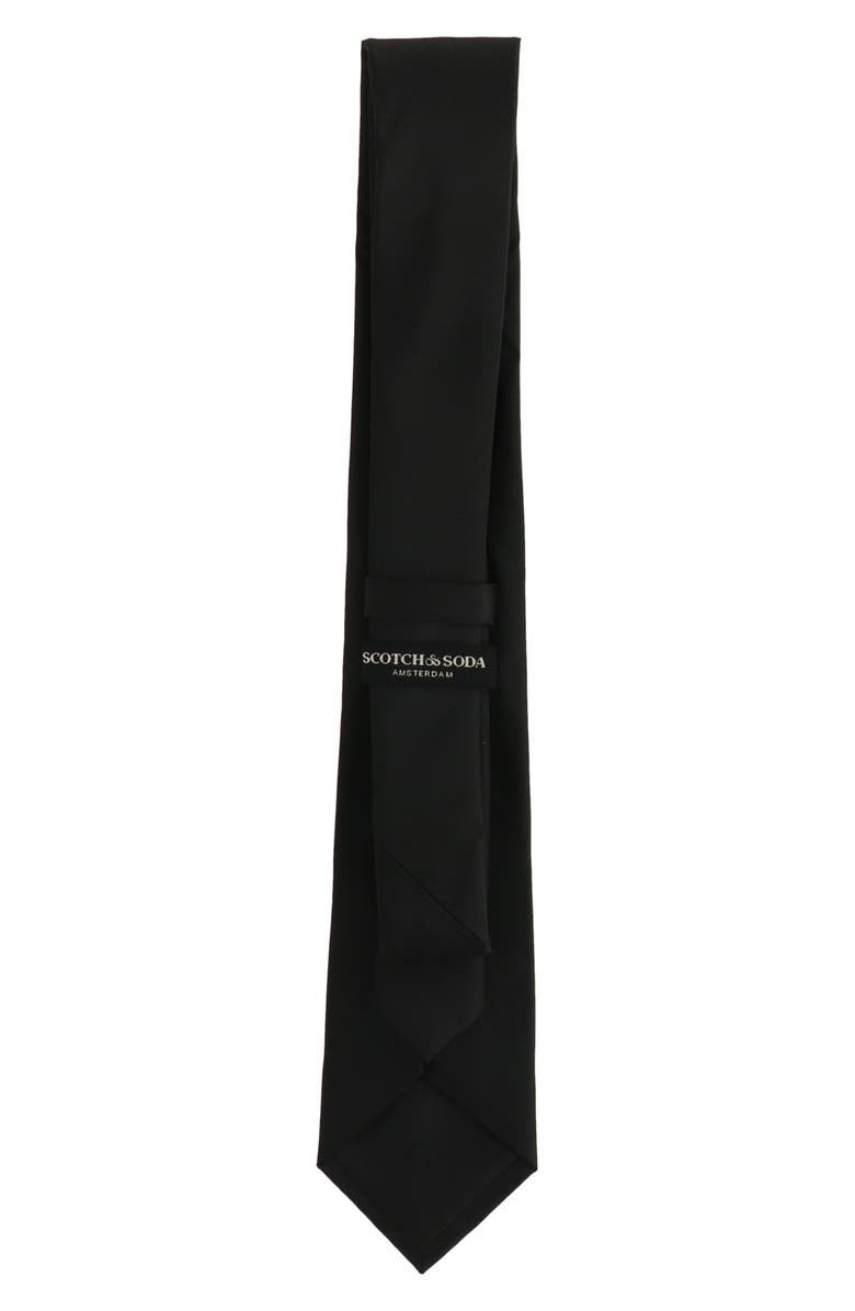 Scotch & Soda Solid Woven Tie, Alternate, color, Black