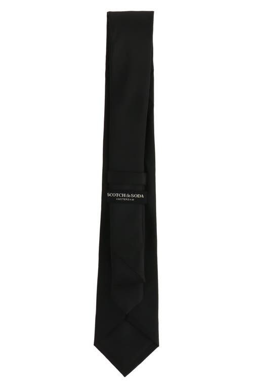 Scotch & Soda Solid Woven Tie In Black