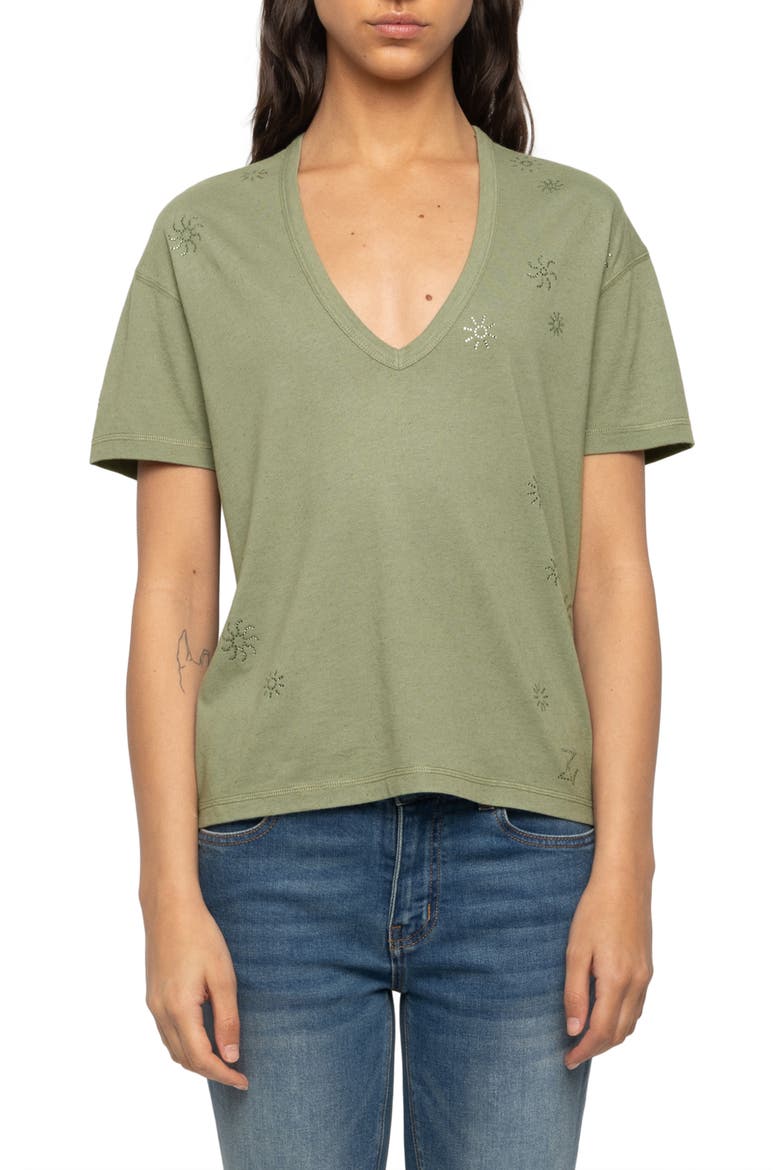 Marta Embellished Tee, Main, color, TEA