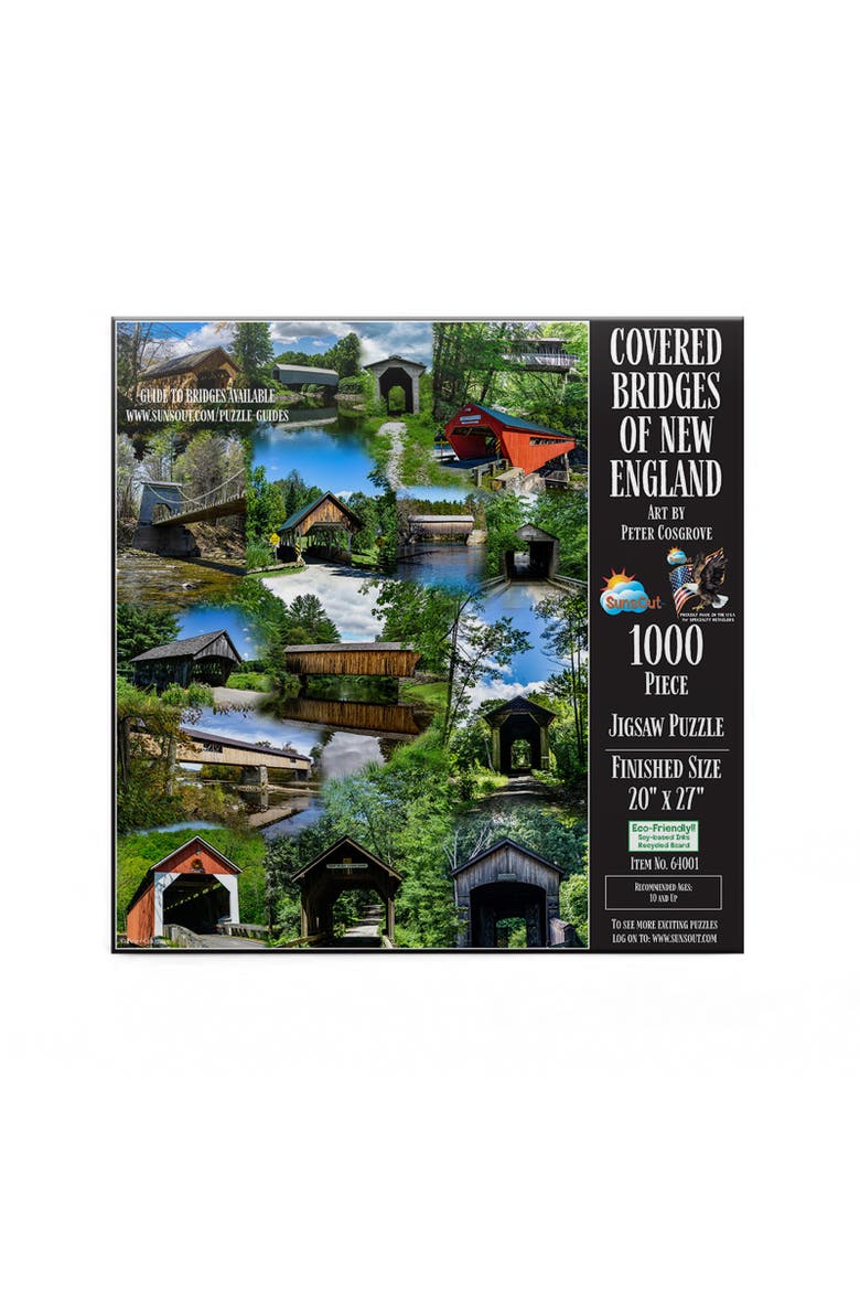 Covered Bridges of New England 1000 piece Jigsaw Puzzle for Adults, Alternate, color, Multicolor