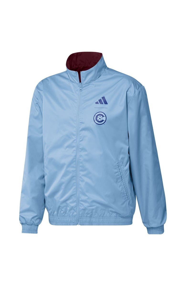 adidas Men's adidas Burgundy/Light Blue Colorado Rapids 2023 On-Field Anthem Full-Zip Reversible Team Jacket, Alternate, color, 